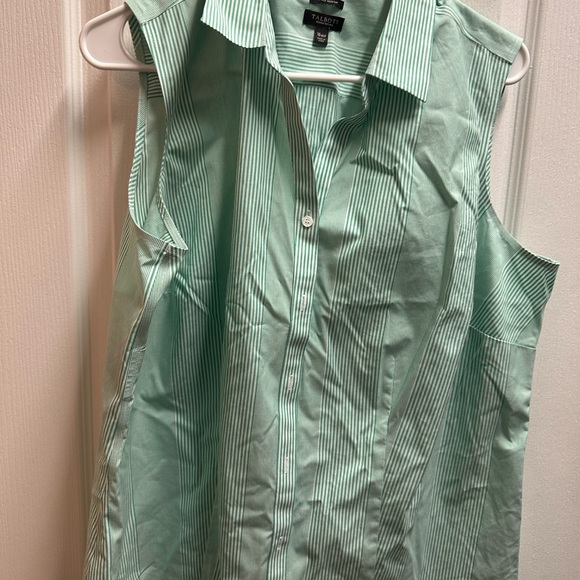 Talbots Tops - Talbots Light Green Striped Sleeveless Shirt size 16/ NWOT 956